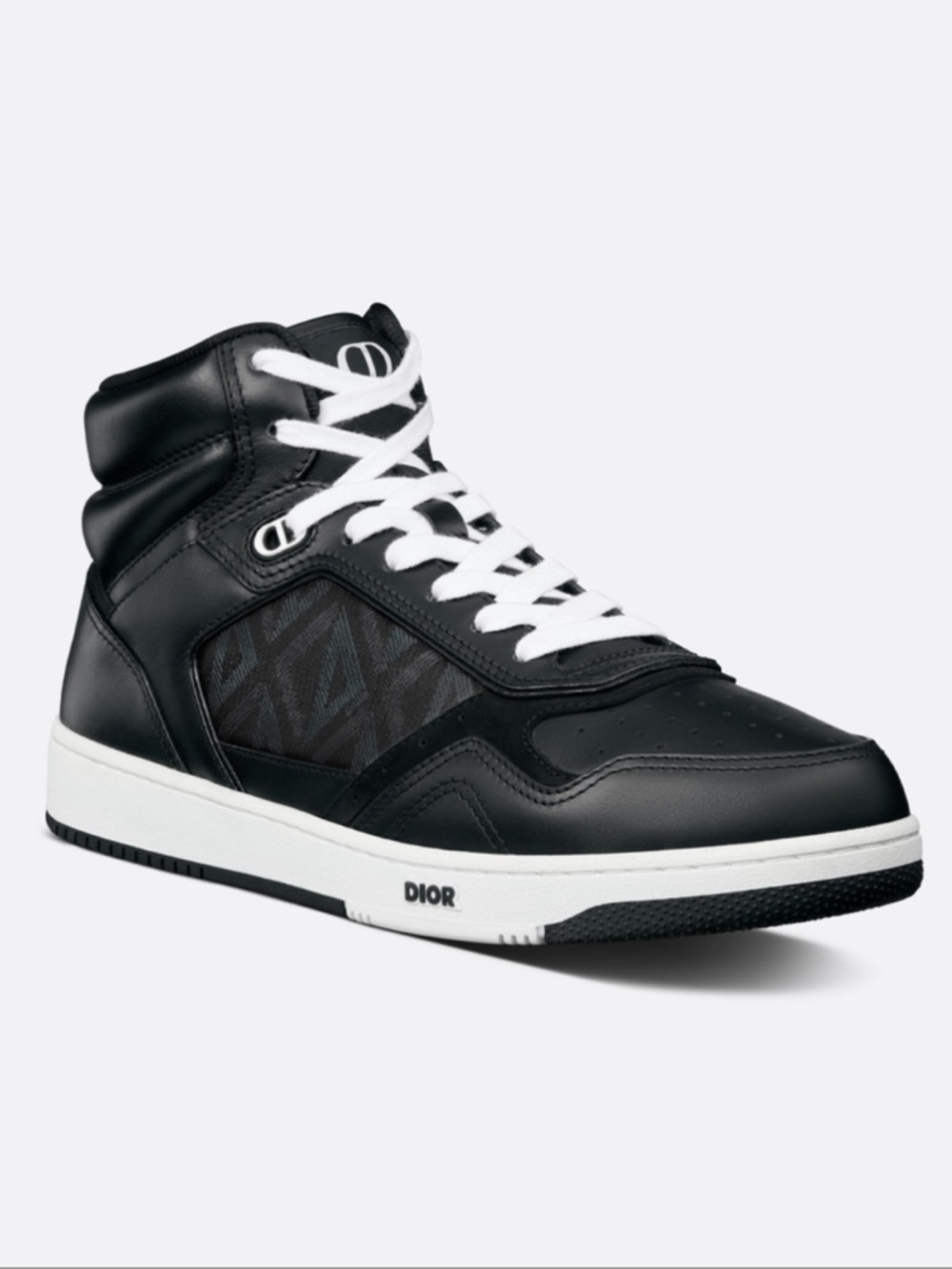 Worn 1x DIOR B27 CD diamond pattern high top sneakers black gray white men’s 43